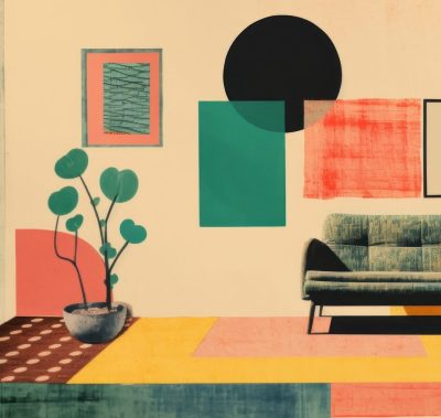Stylised room illustration representing calm, creative space in therapy